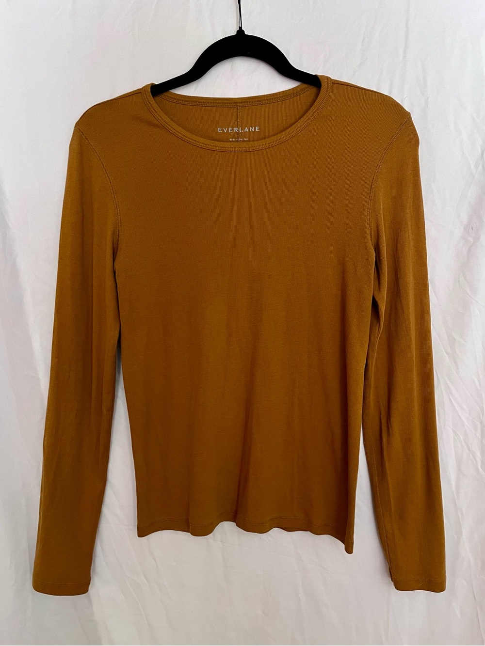 Everlane Long-Sleeve Crew Top in Mustard